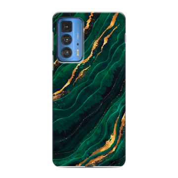 Силиконовый чехол на Motorola Edge 20 Pro с принтом Мрамор зеленое золото Силиконовый чехол на Motorola Edge 20 Pro с принтом Мрамор зеленое золото