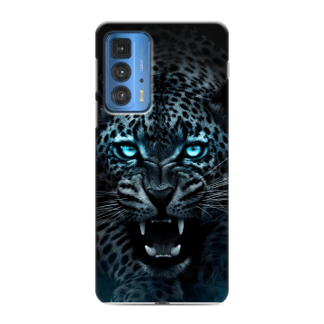Силиконовый чехол на Motorola Edge 20 Pro с принтом Темный леопард Силиконовый чехол на Motorola Edge 20 Pro с принтом Темный леопард