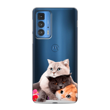 Силиконовый чехол на Motorola Edge 20 Pro с принтом Кошки Силиконовый чехол на Motorola Edge 20 Pro с принтом Кошки