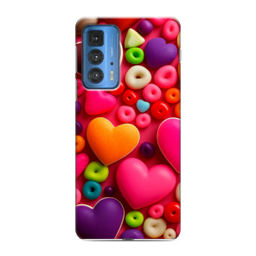 Силиконовый чехол на Motorola Edge 20 Pro с принтом Сердечки Силиконовый чехол на Motorola Edge 20 Pro с принтом Сердечки