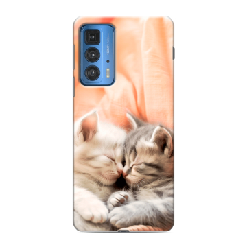 Силиконовый чехол на Motorola Edge 20 Pro с принтом Котята
