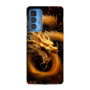 Силиконовый чехол на Motorola Edge 20 Pro с принтом Золотой дракон
