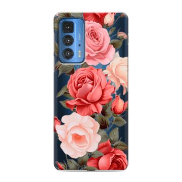 Силиконовый чехол на Motorola Edge 20 Pro с принтом Розы