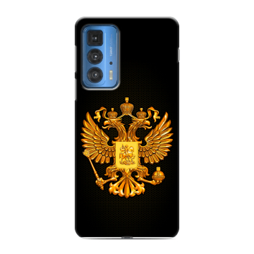 Силиконовый чехол на Motorola Edge 20 Pro с принтом Герб России желтый Силиконовый чехол на Motorola Edge 20 Pro с принтом Герб России желтый