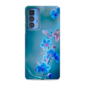 Силиконовый чехол на Motorola Edge 20 Pro с принтом Голубые цветы