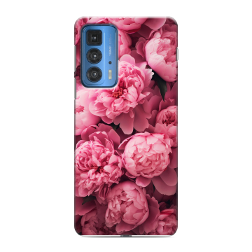 Силиконовый чехол на Motorola Edge 20 Pro с принтом цветы пионы