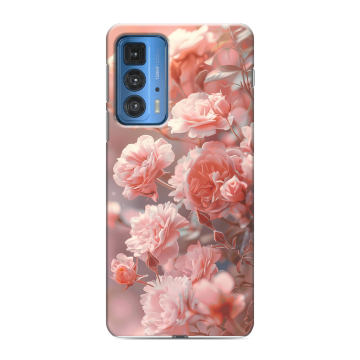 Силиконовый чехол на Motorola Edge 20 Pro с принтом Розовые розы