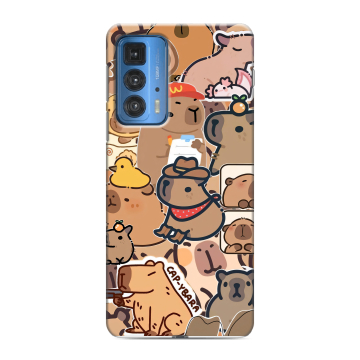 Силиконовый чехол на Motorola Edge 20 Pro с принтом капибара