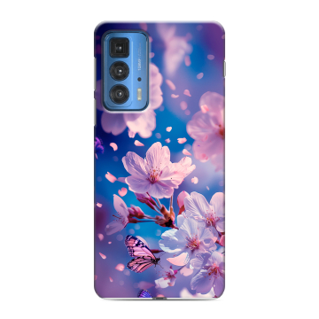 Силиконовый чехол на Motorola Edge 20 Pro с принтом цветы бабочки
