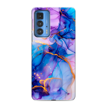 Силиконовый чехол на Motorola Edge 20 Pro с принтом синий мрамор