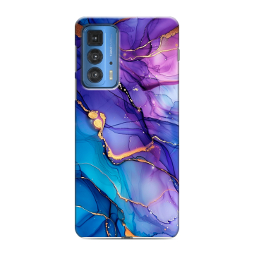 Силиконовый чехол на Motorola Edge 20 Pro с принтом синий мрамор