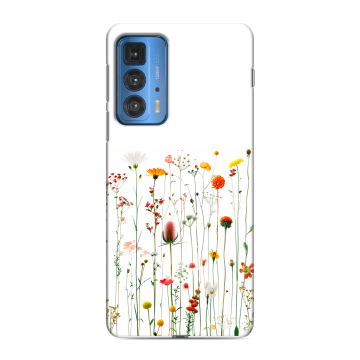 Силиконовый чехол на Motorola Edge 20 Pro с принтом цветы
