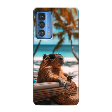 Силиконовый чехол на Motorola Edge 20 Pro с принтом Капибара