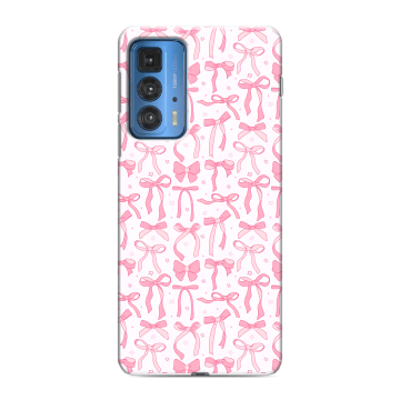 Силиконовый чехол на Motorola Edge 20 Pro с принтом Розовые бантики
