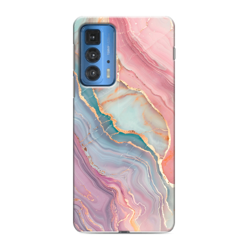 Силиконовый чехол на Motorola Edge 20 Pro с принтом розовый мрамор
