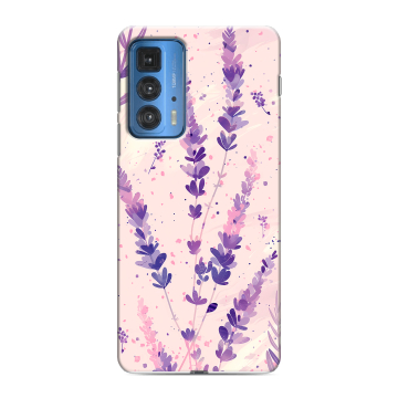 Силиконовый чехол на Motorola Edge 20 Pro с принтом цветы лаванда