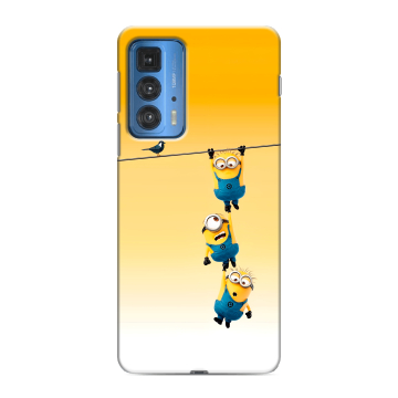 Силиконовый чехол на Motorola Edge 20 Pro с принтом Миньоны