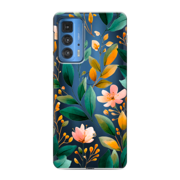 Силиконовый чехол на Motorola Edge 20 Pro с принтом Цветы паттерн