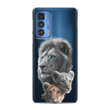 Силиконовый чехол на Motorola Edge 20 Pro с принтом Львы