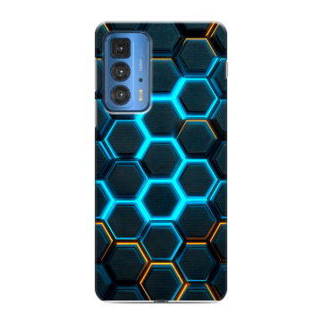 Силиконовый чехол на Motorola Edge 20 Pro с принтом Неоновые соты