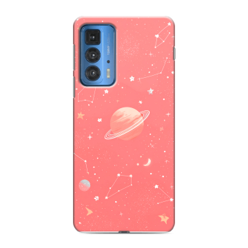 Силиконовый чехол на Motorola Edge 20 Pro с принтом Розовый космос