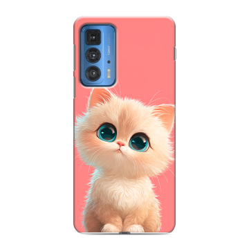 Силиконовый чехол на Motorola Edge 20 Pro с принтом Розовый котенок