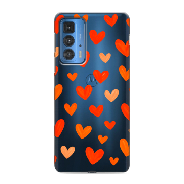 Силиконовый чехол на Motorola Edge 20 Pro с принтом Сердечки