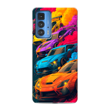 Силиконовый чехол на Motorola Edge 20 Pro с принтом Тачки