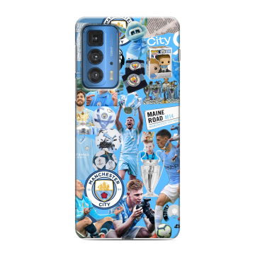 Силиконовый чехол на Motorola Edge 20 Pro с принтом Man City Манчестер Сити