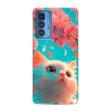 Силиконовый чехол на Motorola Edge 20 Pro с принтом Красивый кот