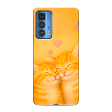 Силиконовый чехол на Motorola Edge 20 Pro с принтом Милые котята