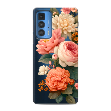 Силиконовый чехол на Motorola Edge 20 Pro с принтом цветы