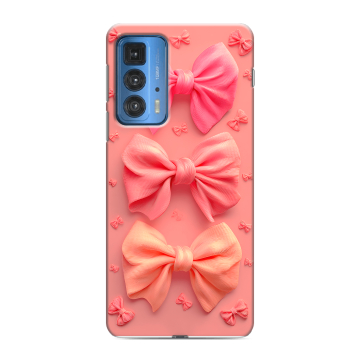 Силиконовый чехол на Motorola Edge 20 Pro с принтом Розовые бантики
