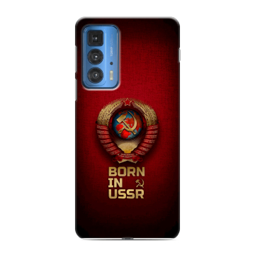 Силиконовый чехол на Motorola Edge 20 Pro с принтом Флаг Герб СССР
