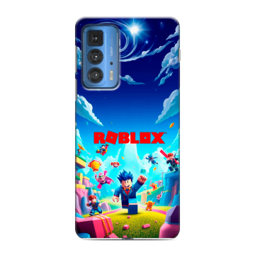 Силиконовый чехол на Motorola Edge 20 Pro с принтом Roblox Роблокс