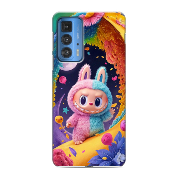 Силиконовый чехол на Motorola Edge 20 Pro с принтом Labubu Лабубу