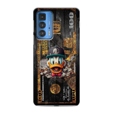 Силиконовый чехол на Motorola Edge 20 Pro с принтом Дональд Дак Доллар
