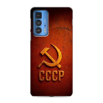 Силиконовый чехол на Motorola Edge 20 Pro с принтом Флаг Герб СССР