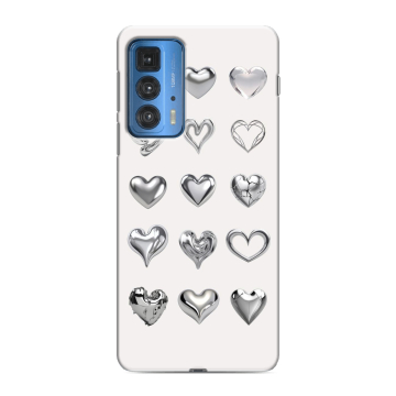 Силиконовый чехол на Motorola Edge 20 Pro с принтом Y2K сердечки