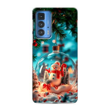 Силиконовый чехол на Motorola Edge 20 Pro с принтом Новый год