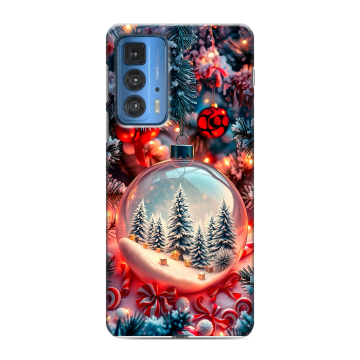Силиконовый чехол на Motorola Edge 20 Pro с принтом Новый год