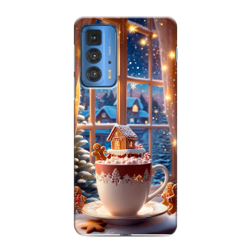 Силиконовый чехол на Motorola Edge 20 Pro с принтом Новый год
