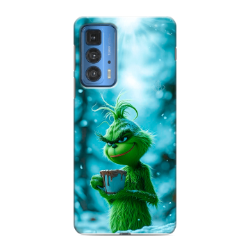 Силиконовый чехол на Motorola Edge 20 Pro с принтом Новый год гринч