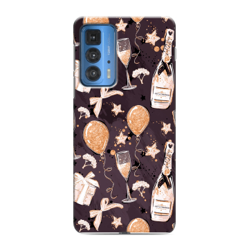Силиконовый чехол на Motorola Edge 20 Pro с принтом Новый год