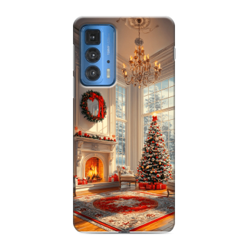 Силиконовый чехол на Motorola Edge 20 Pro с принтом Новый год
