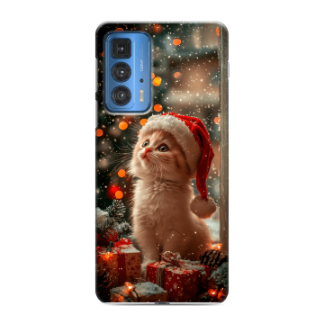 Силиконовый чехол на Motorola Edge 20 Pro с принтом Новый год