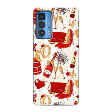 Силиконовый чехол на Motorola Edge 20 Pro с принтом Новый год