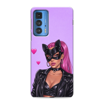 Силиконовый чехол на Motorola Edge 20 Pro с принтом женский