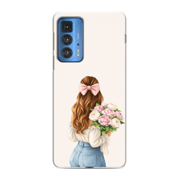 Силиконовый чехол на Motorola Edge 20 Pro с принтом женский