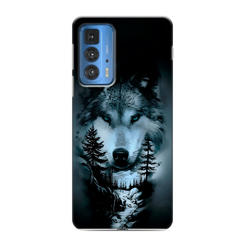 Силиконовый чехол на Motorola Edge 20 Pro с принтом Лесной волк Силиконовый чехол на Motorola Edge 20 Pro с принтом Лесной волк